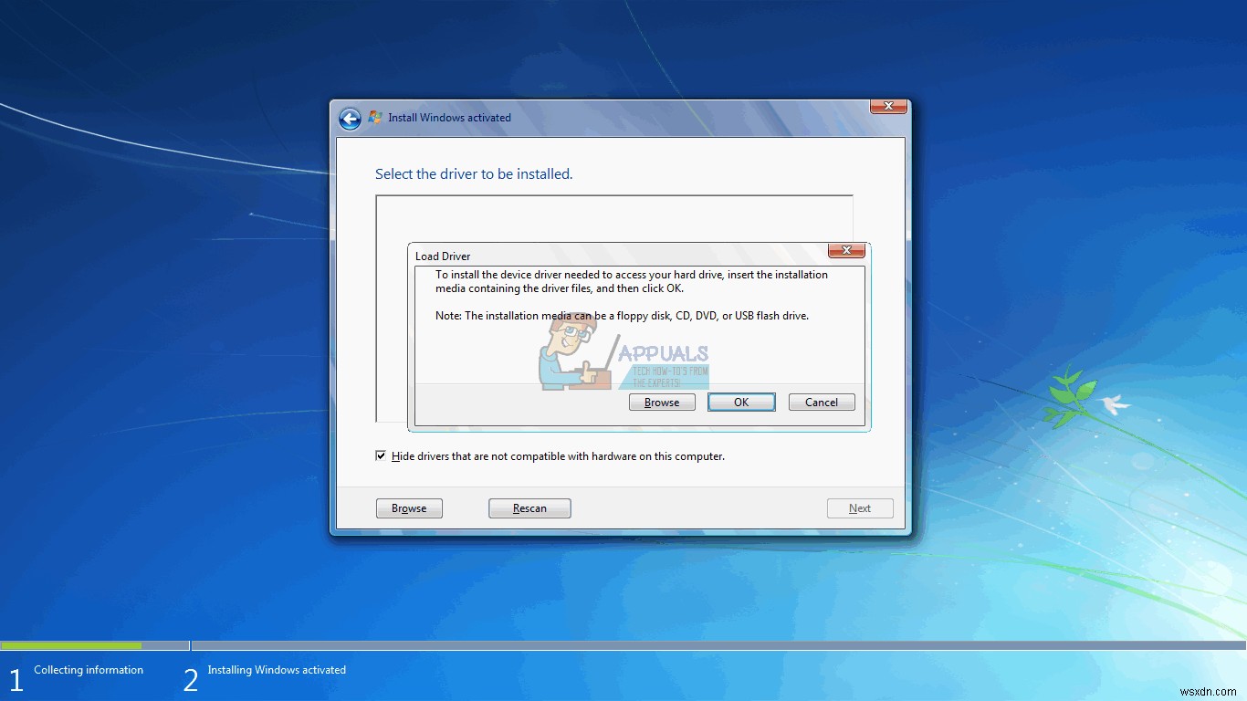 修正：Windows7インストーラーにハードドライブが見つかりません 