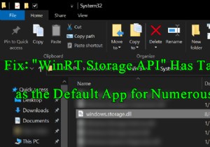 修正：「WinRTStorageAPI」がデフォルトのアプリとして引き継がれました 