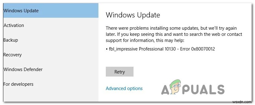 Windows10でWindowsUpdate0x80070012を修正する方法 