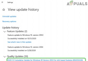 修正：2020年12月の累積的な更新–KB4592438のインストールに失敗しました 