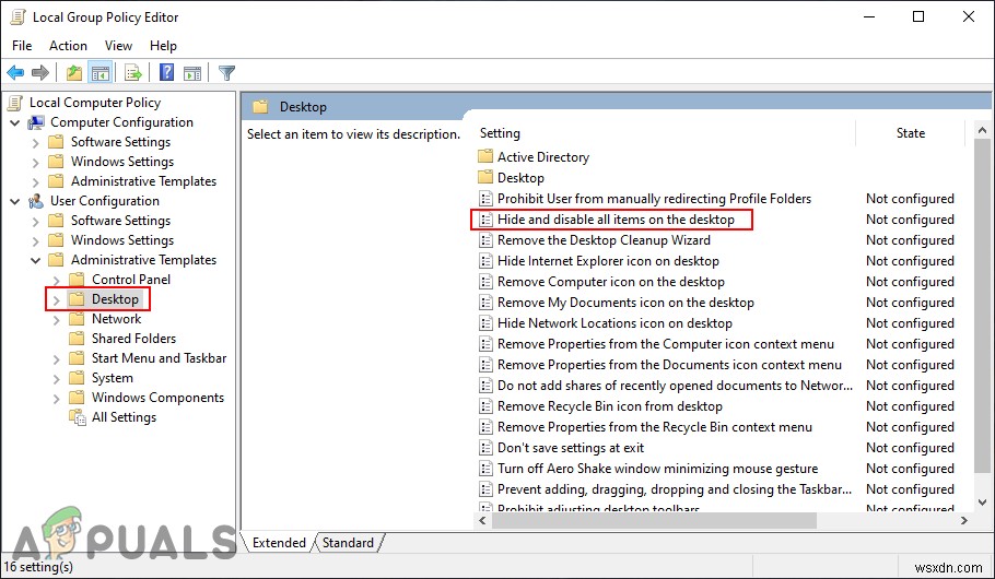 Windows 10でデスクトップ上のすべてのアイテムを非表示および無効にする方法は？ 