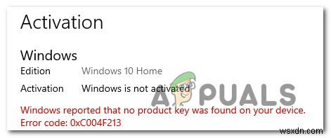 [FIX]Windows10でのWindowsアクティベーションエラー0XC004F213 