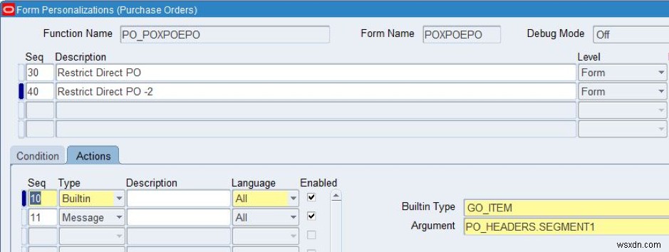 Oracle発注書の手動作成を制限する 