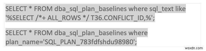 OracleSQLプロファイルとベースライン 