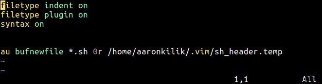 Vimでシェルスクリプトのカスタムヘッダーテンプレートを作成する方法 