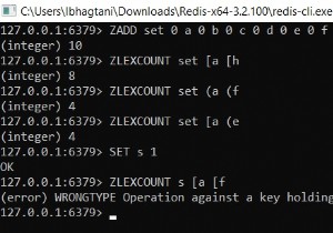 Redis ZLEXCOUNT –値の範囲でソートされたセットの要素数を取得する方法 