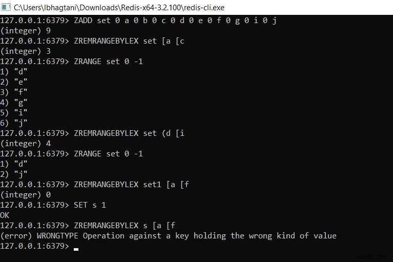 Redis ZREMRANGEBYLEX –値の範囲でソートされたセットの要素を削除する方法 