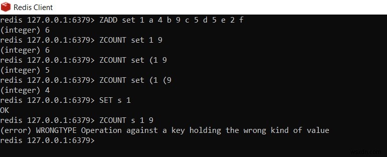 Redis ZCOUNT –スコア範囲でソートされたセットの要素数を取得する方法 