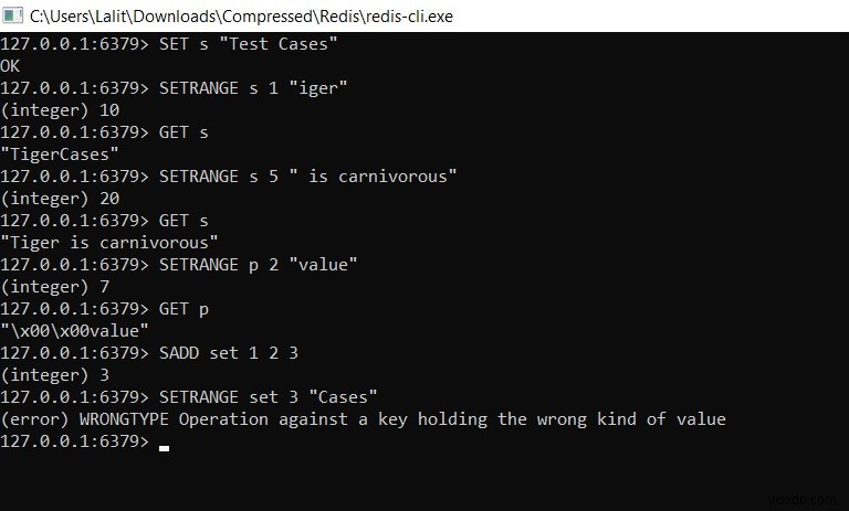 Redis SETRANGE –Redisの文字列値の一部を更新する方法 