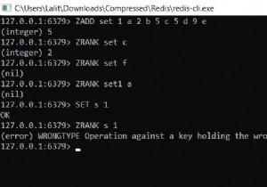 ソートされたセットの要素のランクを取得する方法– Redis ZRANK | ZREVRANK 