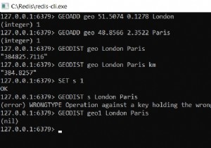 Redis GEODIST –地理空間値の2つのメンバー間の距離を取得する方法 