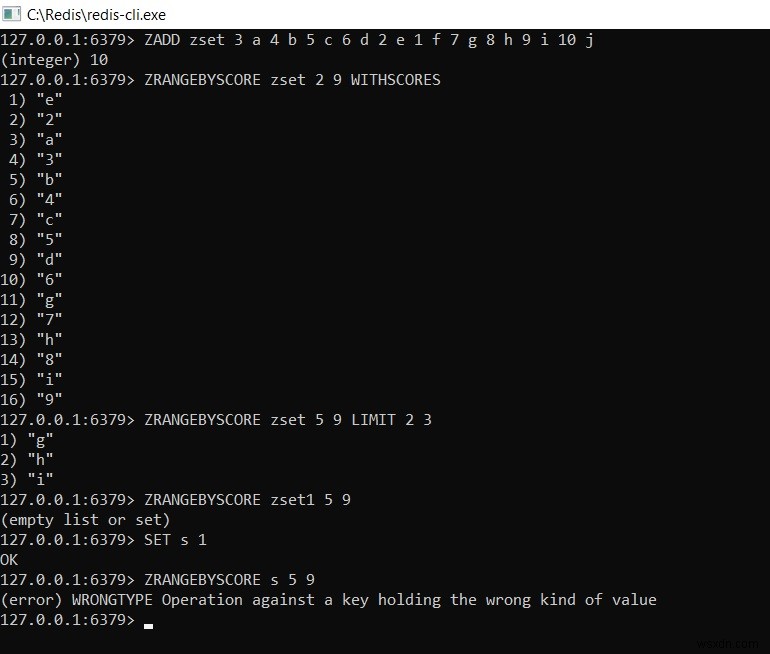 Redis ZRANGEBYSCORE –スコア範囲と昇順でソートされたセットの要素を取得する方法 