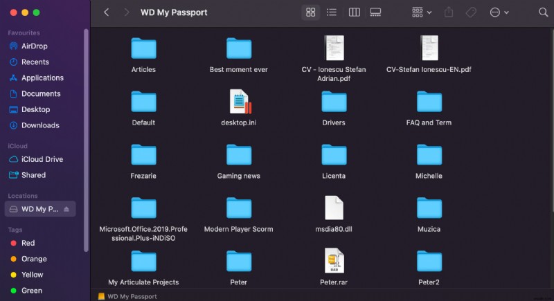 Mac で WD My Passport からファイルを取得する方法