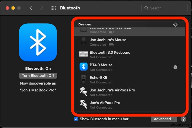 Bluetooth ヘッドフォンを MacBook Pro に接続する方法