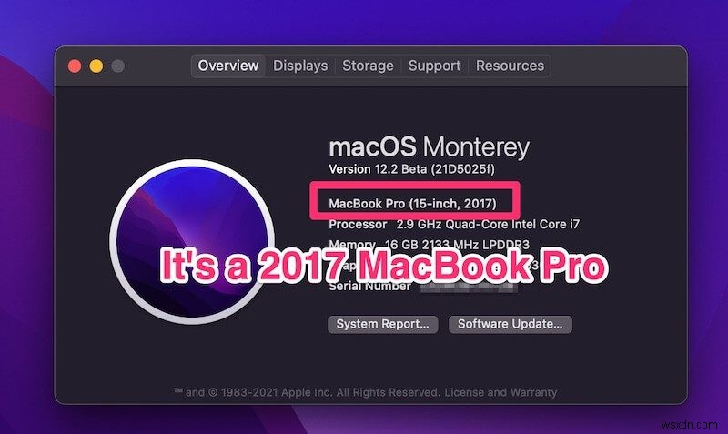 MacBook Pro の製造年を調べる方法