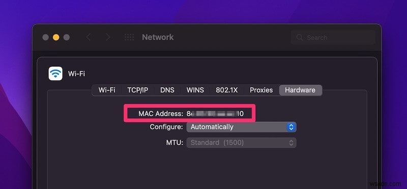 MacBook で MAC アドレスを見つける方法