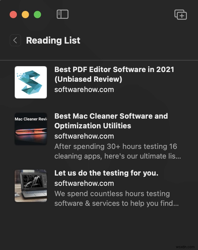 Macbook Pro で Safari リーディング リストを削除する方法