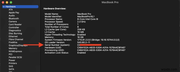 MacBook Pro のシリアル番号を見つける 5 つの方法