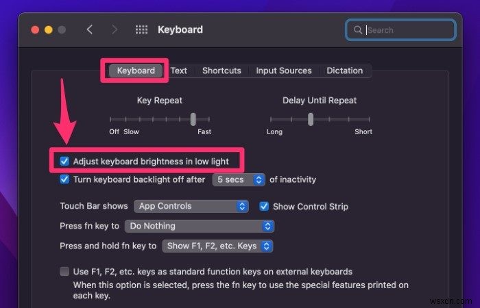 MacBook Pro でキーボード ライトをオンにする方法