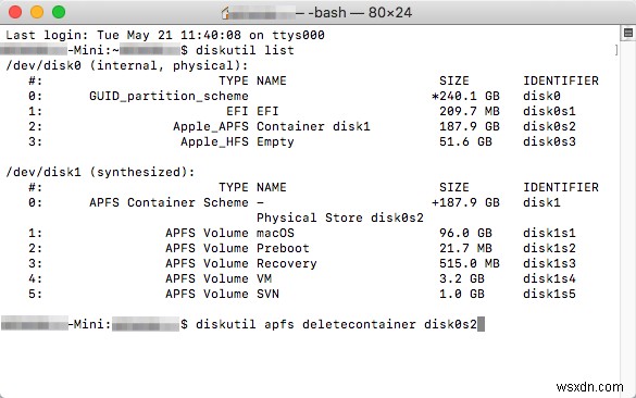 データを失うことなく Mac で APFS パーティション、コンテナ、ボリュームを削除する方法