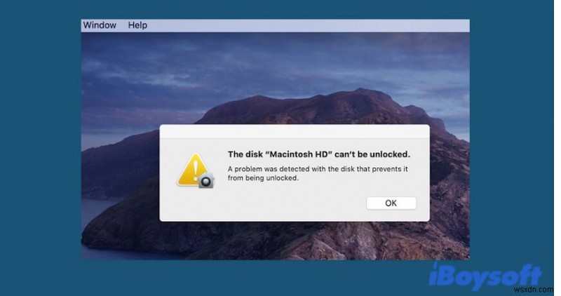 Disk Macintosh HD のロックを解除できない問題を解決するには?