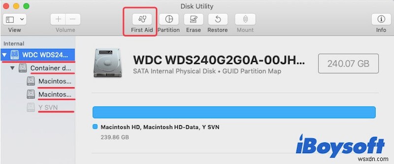 Disk Macintosh HD のロックを解除できない問題を解決するには?