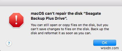 ディスク ユーティリティでこのディスクを修復できないというエラーを修正するには?