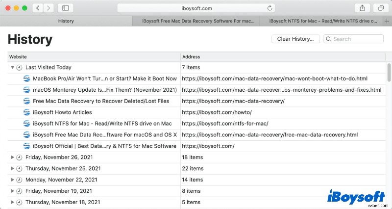 Mac で削除された Safari の閲覧履歴を復元する方法