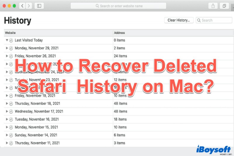 Mac で削除された Safari の閲覧履歴を復元する方法