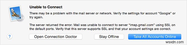 Apple メール アプリが Gmail に接続できない