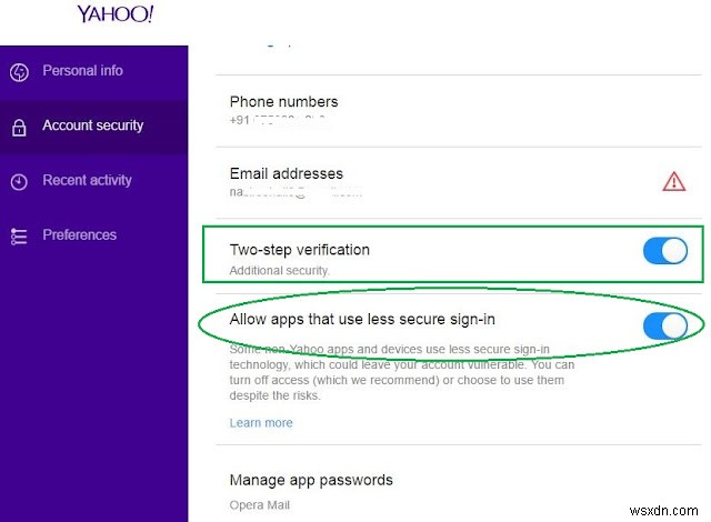 Apple メールで yahoo メールのアカウント名またはパスワードを確認できないというメッセージが繰り返し表示される