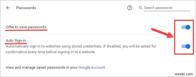 Chrome でパスワードが保存されない問題を修正する方法