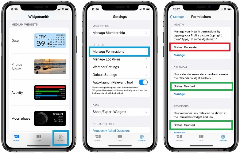 Widgetsmith が iOS 15 で動作しない?修正方法