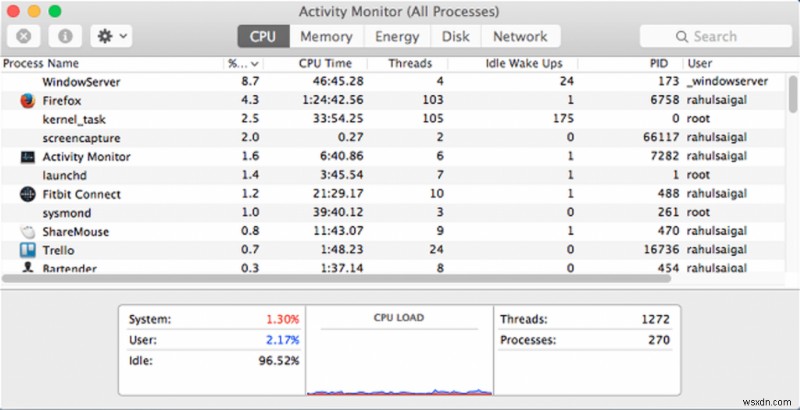 macOS Monterey へのアップグレード後に CPU 使用率が高くなるのを修正するには?
