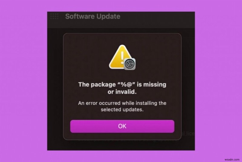 パッケージ %@ Is Missing または Invalid macOS Monterey Upgrade エラーを修正