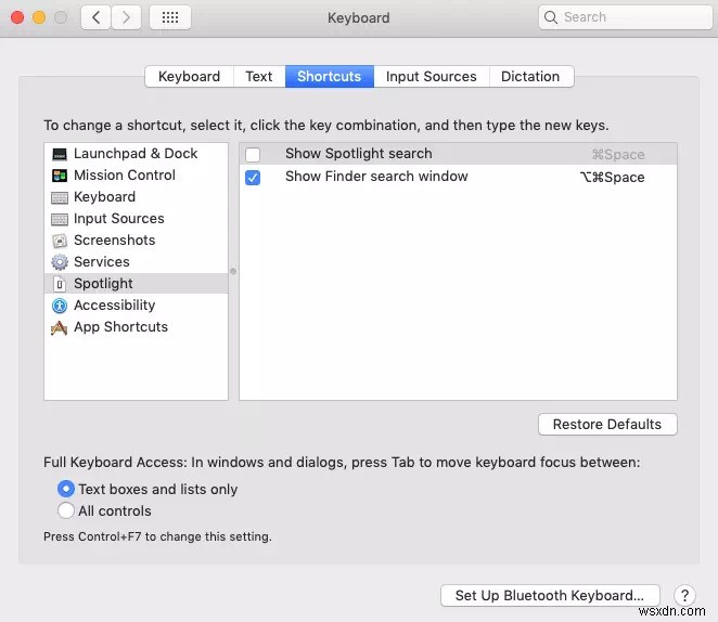 macOS Monterey の更新後に Spotlight 検索が機能しない