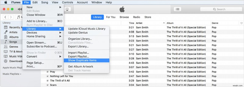iTunes で重複した曲を削除する方法