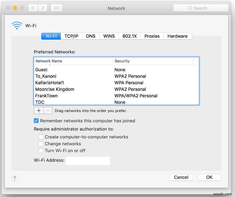Mac で Wi-Fi ネットワークを忘れる方法