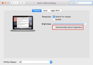 Macで自動輝度をオフにする方法 