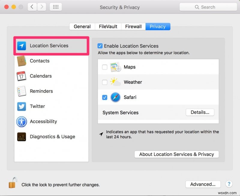 Mac で位置情報サービスをオンにする方法