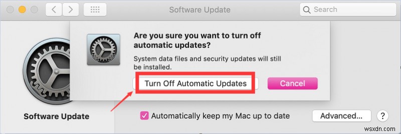 Mac で自動更新を無効にする方法 