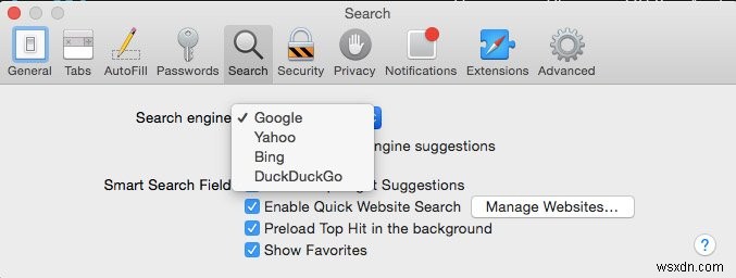 Mac 用 Safari でデフォルトの検索エンジンを変更する方法 