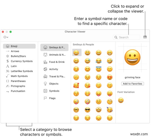 説明:Mac で著作権記号を入力する方法 