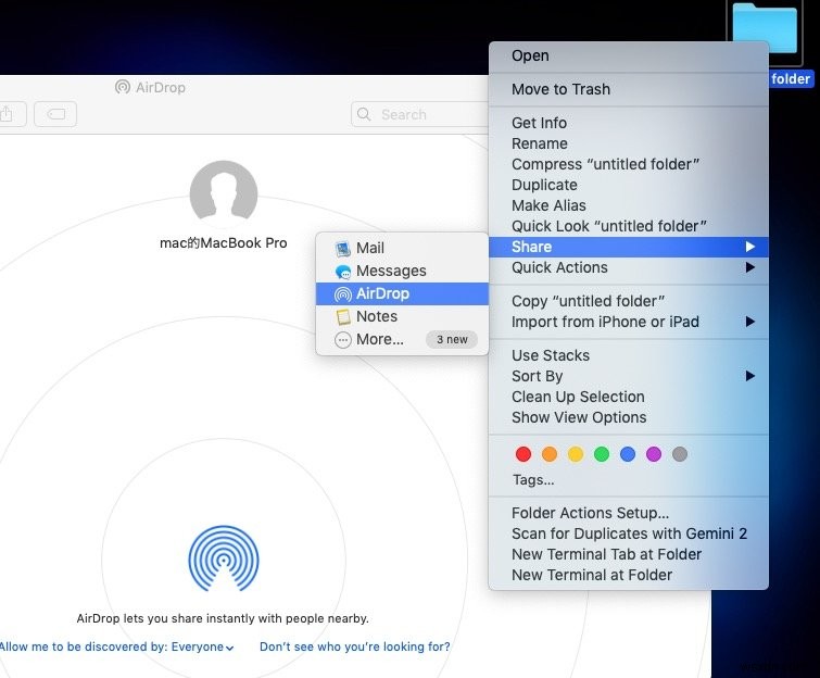 Mac で AirDrop を有効にする方法と使用方法