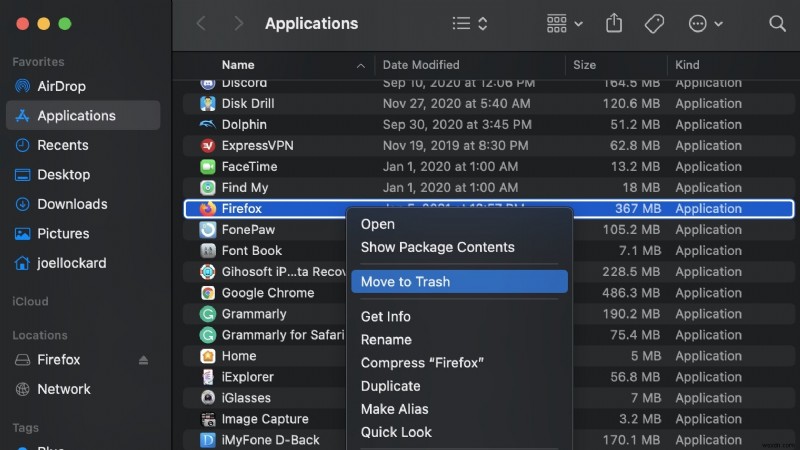 Mac で Firefox をアンインストールする方法