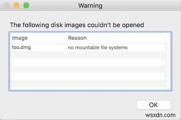 Mac でマウント可能なファイル システムがないというエラーを修正する