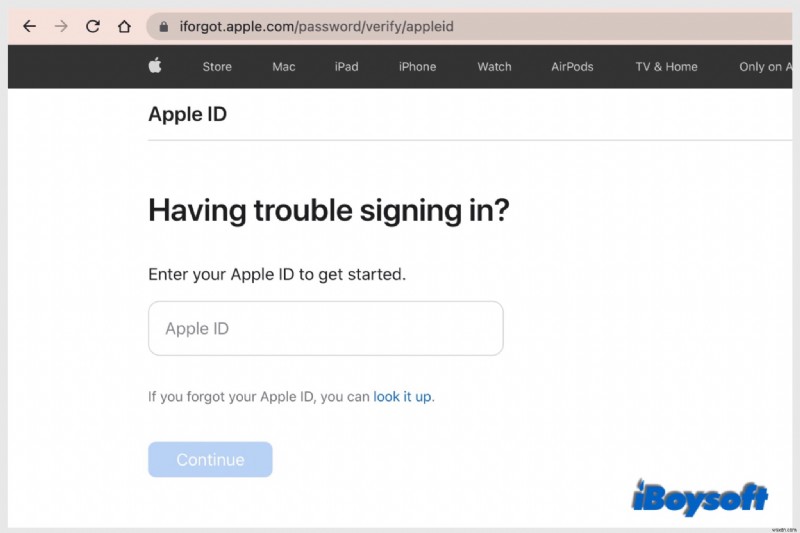 Apple ID のパスワードを忘れた場合の対処法