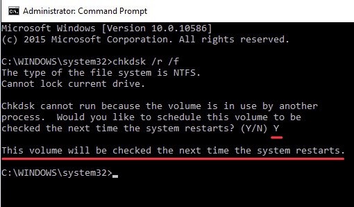 CHKDSK /F または /R:どちらを選択してディスク エラーを修正しますか?