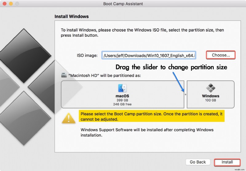 Boot Camp アシスタントを使用して Mac に Windows 10 をインストールする方法