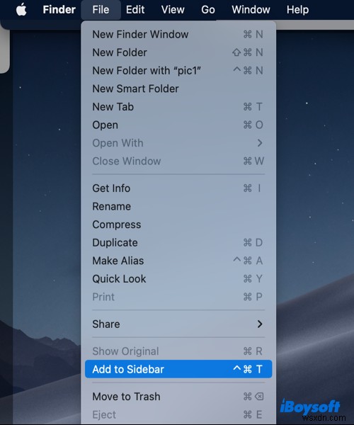 Mac Finder と Dock にお気に入りを追加してクイック アクセスする